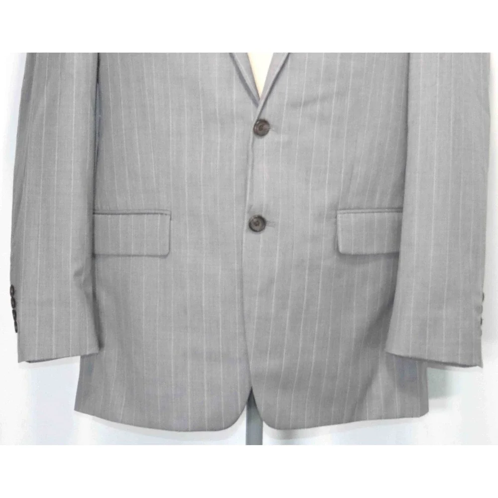 Polo Ralph Lauren Blue Label Gray Pinstripe Blazer Jacket Mens Size 42L